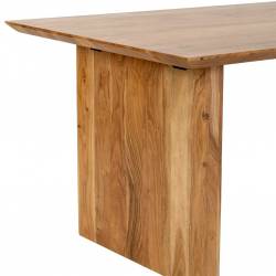 MESA RECTANGULAR DE 2 METROS EN MADERA DE ACACIA ACABADO MARRON DETALLE