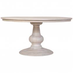 MESA REDONDA DE MADERA ACABADO BLANCO DIAMETRO150 cm  3