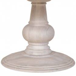 MESA REDONDA DE MADERA ACABADO BLANCO DIAMETRO150 cm DETALLE PIE