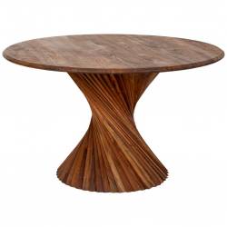 MESA DE COMEDOR REDONDA DE 130 cm EN MADERA DE ACACIA 2