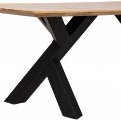 MESA DE 2 METROS EN MADERA Y METAL DETALLE PATAS