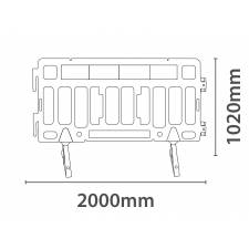 Valla separadora de 2 metros medidas
