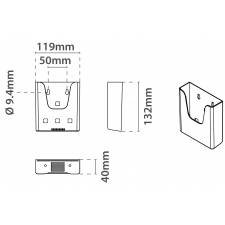 Dispensador de folletos de pared medidas