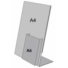 Portacartel A4 con bolsillo para folletos A6
