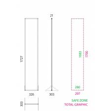 Soporte con patas de 297 x 1700 mm medidas