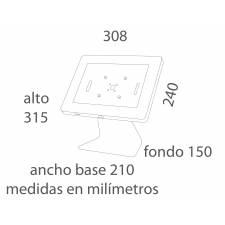 SOPORTE METALICO DE SOBREMESA PARA TABLET o iPAD MEDIDAS