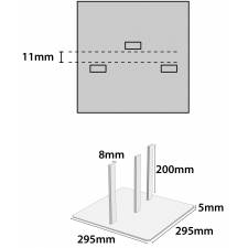 Medidas de la base para rígidos cuadrada medidas