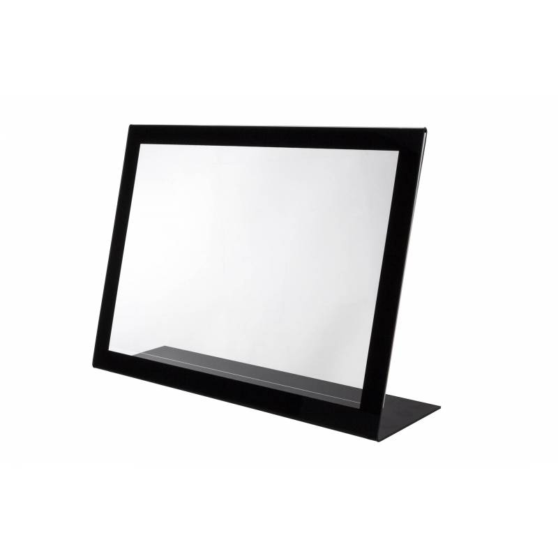 Portagráfica con marco negro en L HORIZONTAL