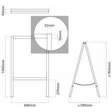 CABALLETE PIZARRA DE 100x60 CM MEDIDAS