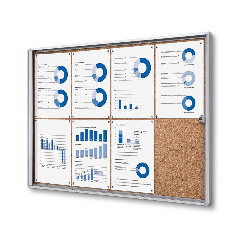 Vitrina fondo de corcho para 8 DIN A4