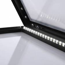 MARCO VITRINA PORTAMENU NEGRO ILUMINACON LED OPCIONAL