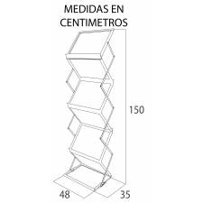 Portacatálogos plegable para folletos A3  MEDIDAS
