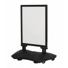 Caballete para exterior en color negro con base rellenable