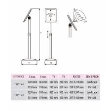 Portacartel regulable en altura e inclinación para A4 o A3 medidas