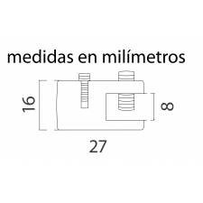 Pinza cromada sencilla para Cable Kit medidas