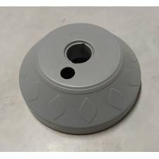 base para poste amarillo con base rellenable, cinta amarilla y negro