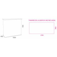 Mostrador recto para promociones o stand, medidas