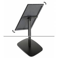 Atril portamenú negro para DIN A4 orientable y con base de inyección