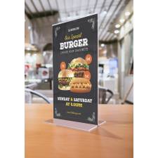 Portagráfica en T abierta vertical ejmplo 10x21 cm