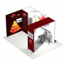 Stand completo Vector 12 m² 3x4 metros con puente vista 1