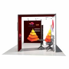 Stand completo Vector 12 m² 3x4 metros con puente vista frontal