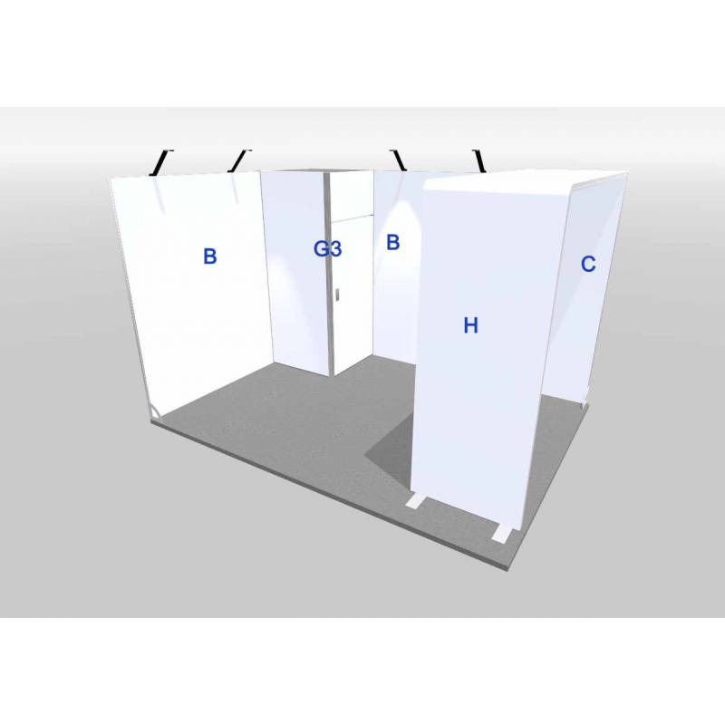 Stand completo Vector 12 m² 3x4 metros con puente