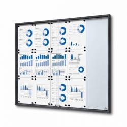 Vitrina color antracita puertas correderas fondo magnético para 15 DIN A4
