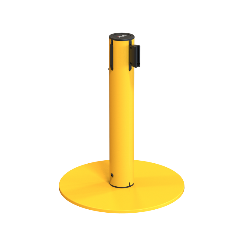 Mini poste amarillo con cinta de 3 metros