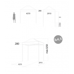 Carpa 3 x 4.5 metros en acero medidas